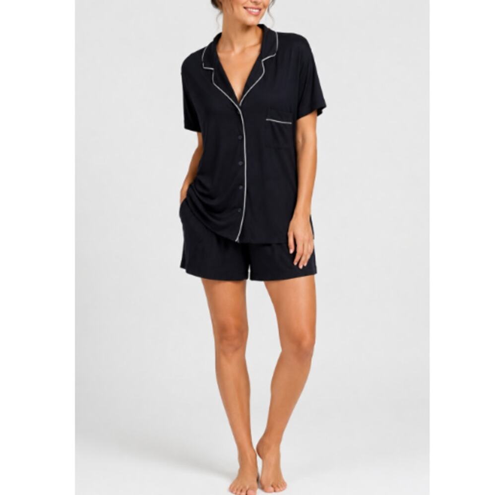 New Nordstrom Rack Women's Black 2 Piece Top Pajama Loungewear Set Set L